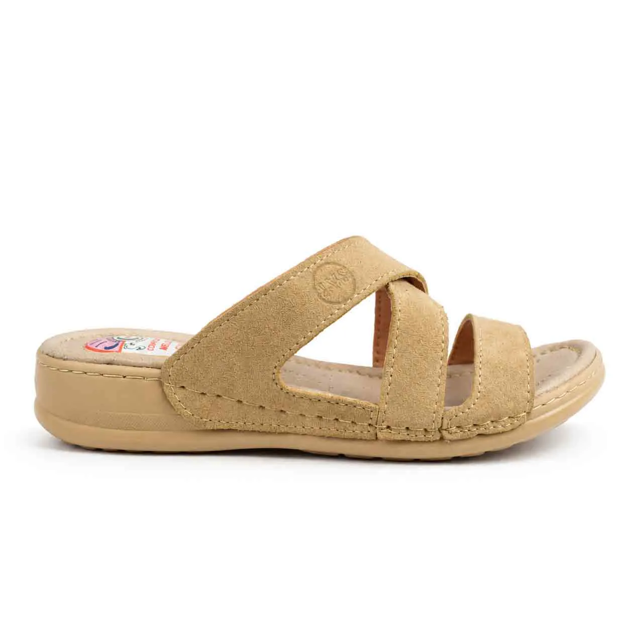 Sandale médicale Confort pour femme 502 beige daim miniature